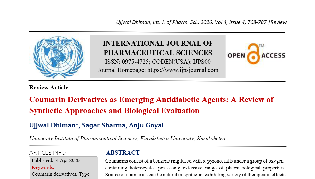 Coumarin Derivatives as Emerging Antidiabetic Agents: A Review of Synthetic Approaches and Biological Evaluation  