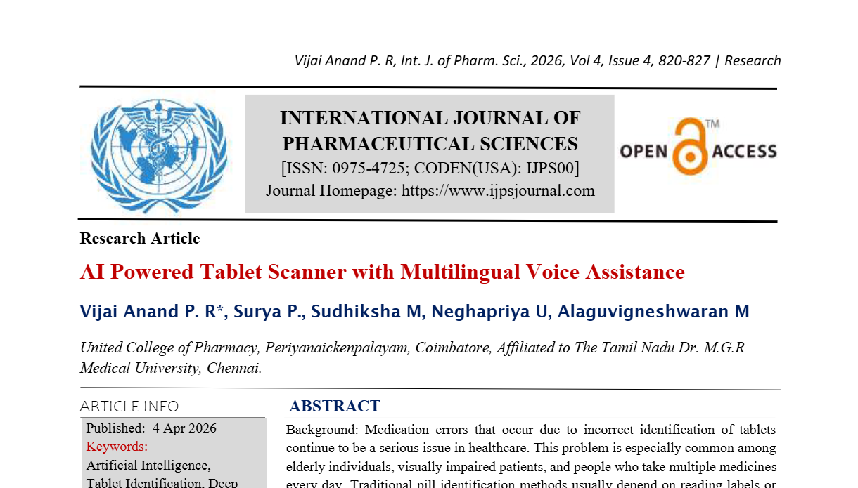 AI Powered Tablet Scanner with Multilingual Voice Assistance