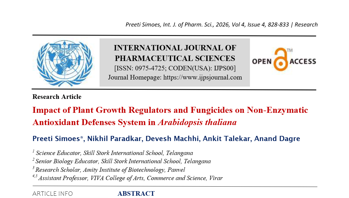 Impact of Plant Growth Regulators and Fungicides on Non-Enzymatic Antioxidant Defenses System in Arabidopsis thaliana  
