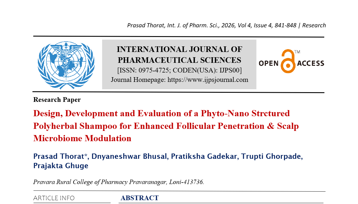 Design, Development and Evaluation of a Phyto-Nano Strctured Polyherbal Shampoo for Enhanced Follicular Penetration & Scalp Microbiome Modulation