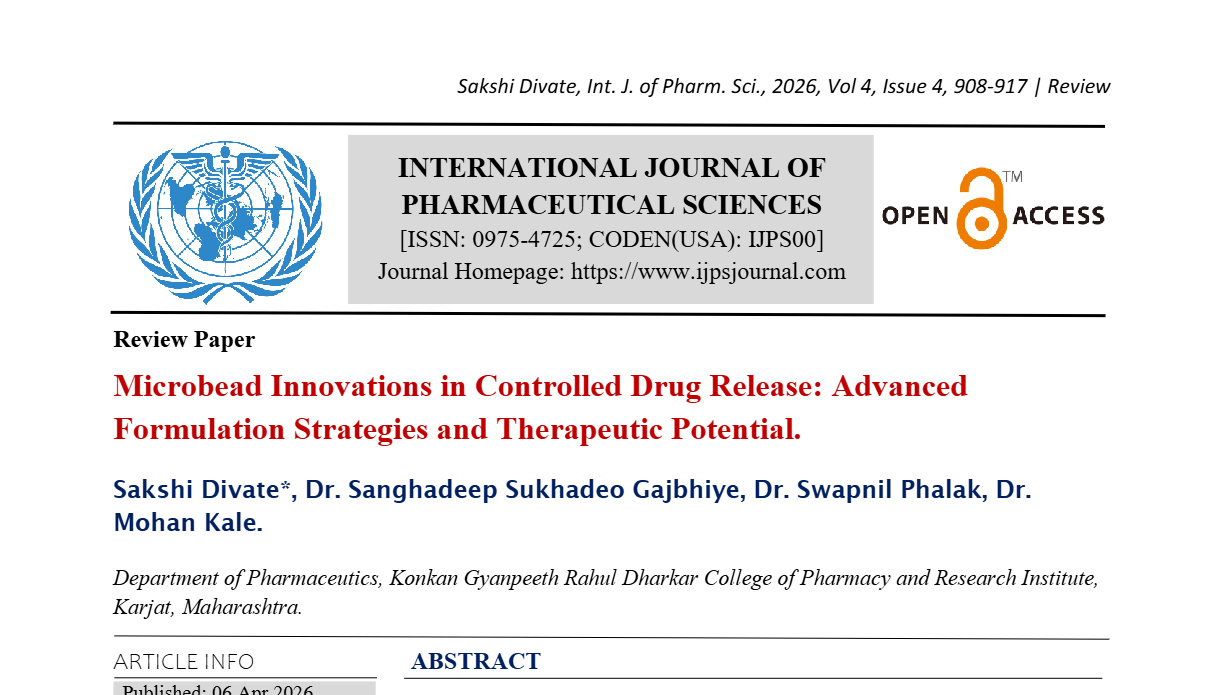 Microbead Innovations in Controlled Drug Release: Advanced Formulation Strategies and Therapeutic Potential.