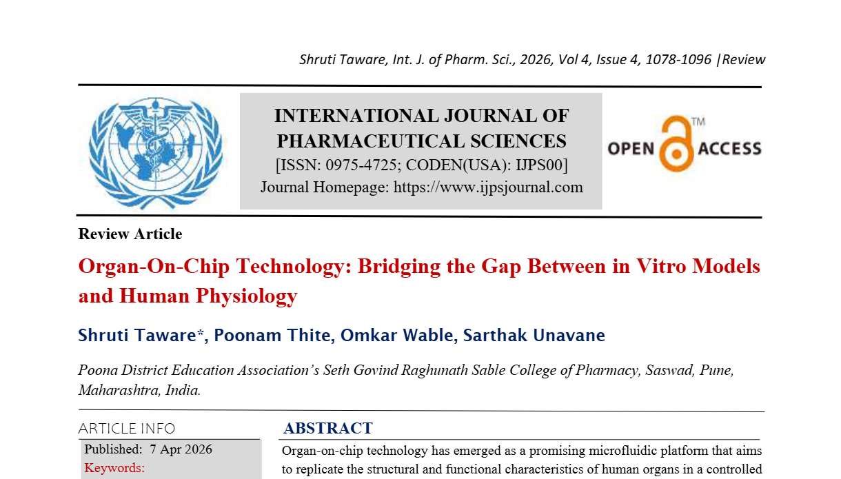 Organ-On-Chip Technology: Bridging the Gap Between in Vitro Models and Human Physiology  