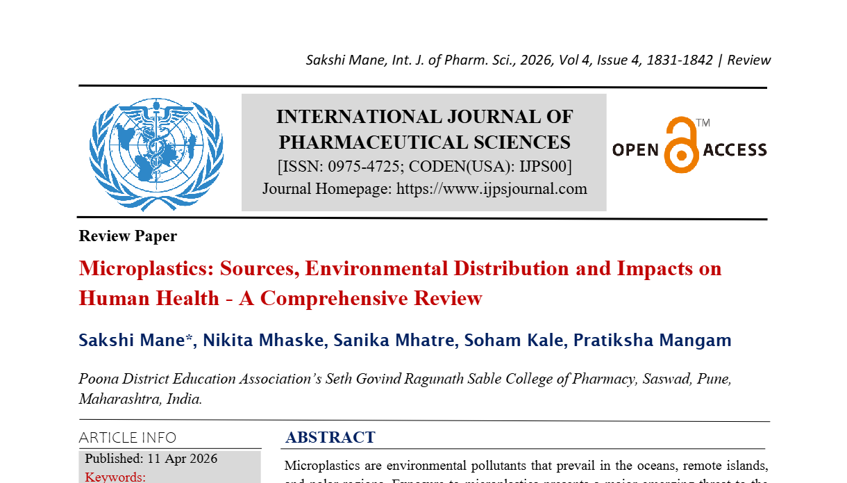 Microplastics: Sources, Environmental Distribution and Impacts on Human Health - A Comprehensive Review
