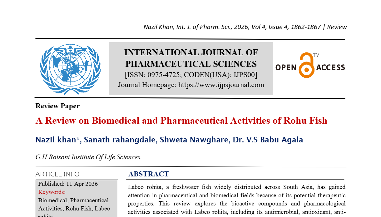 A review on Biomedical and pharmaceutical activities of Rohu fish 