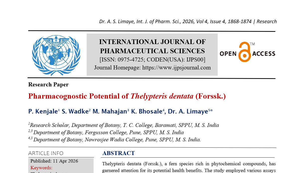 Pharmacognostic Potential of Thelypteris dentata (Forssk.)