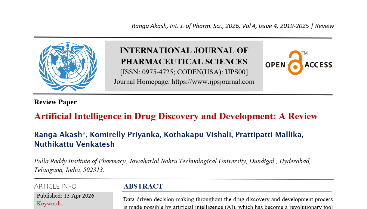 Artificial Intelligence in Drug Discovery and Development: A Review