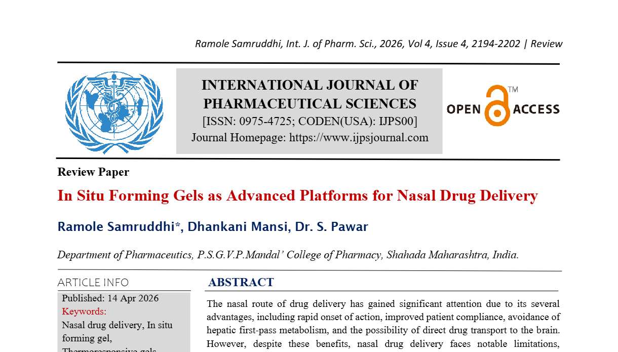 In Situ Forming Gels as Advanced Platforms for Nasal Drug Delivery