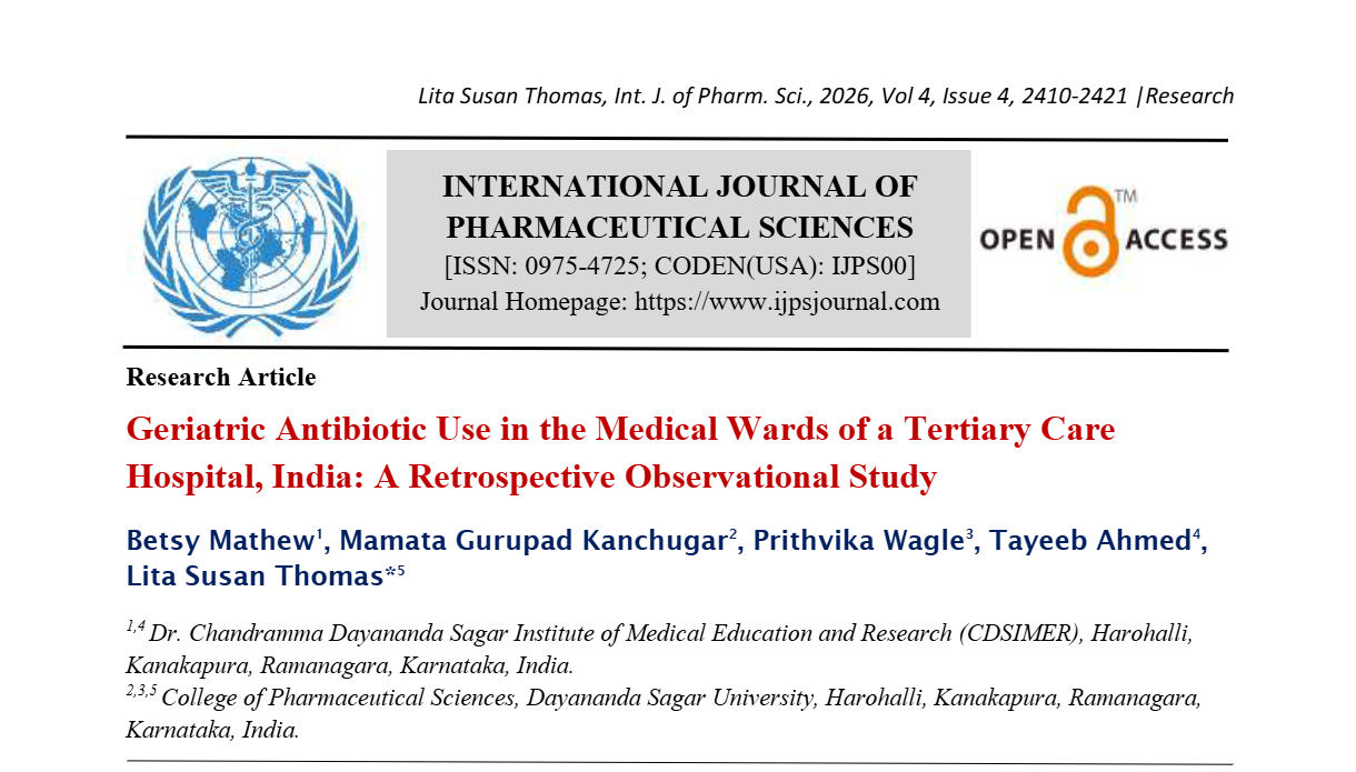 Geriatric Antibiotic Use in the Medical Wards of a Tertiary Care Hospital, India: A Retrospective Observational Study  