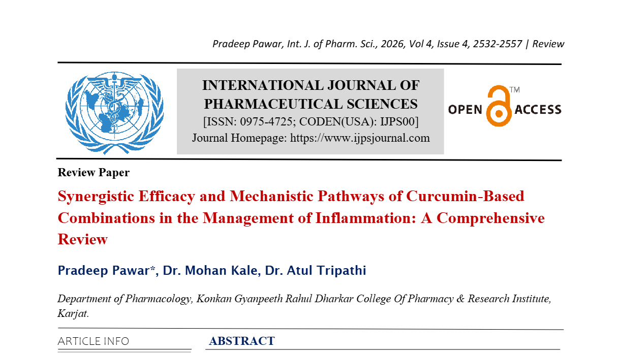  Synergistic Efficacy and Mechanistic Pathways of Curcumin-Based Combinations in the Management of Inflammation: A Comprehensive Review