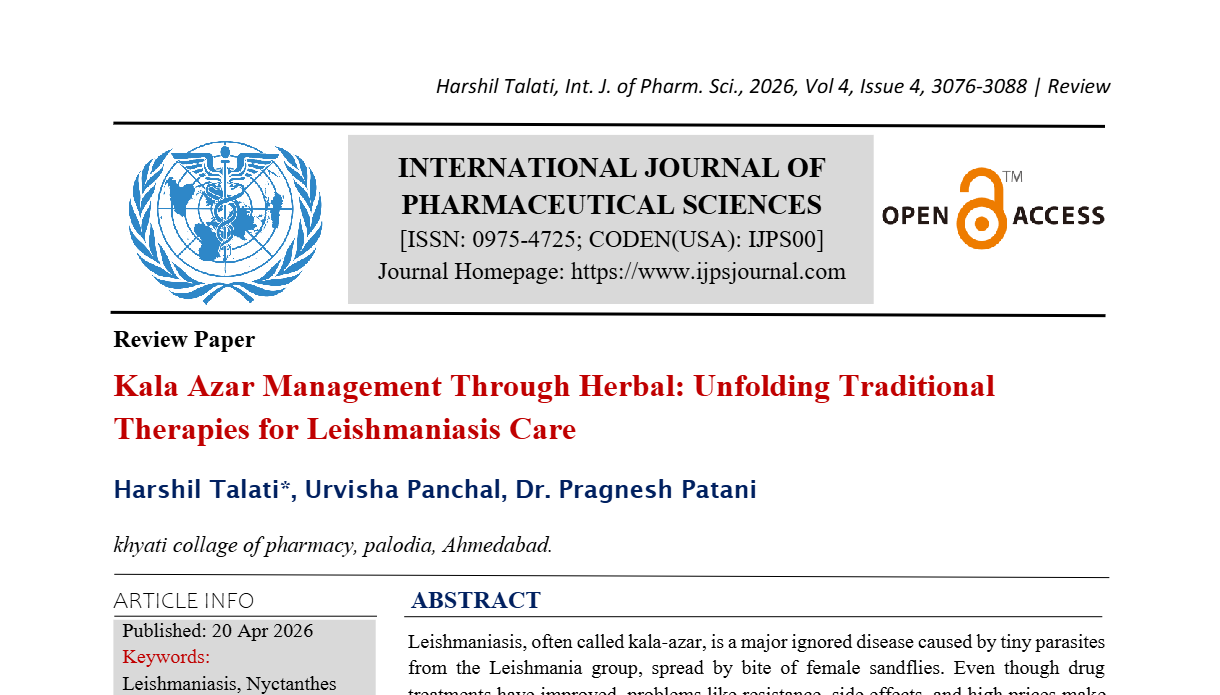 Kala Azar Management Through Herbal: Unfolding Traditional Therapies for Leishmaniasis Care