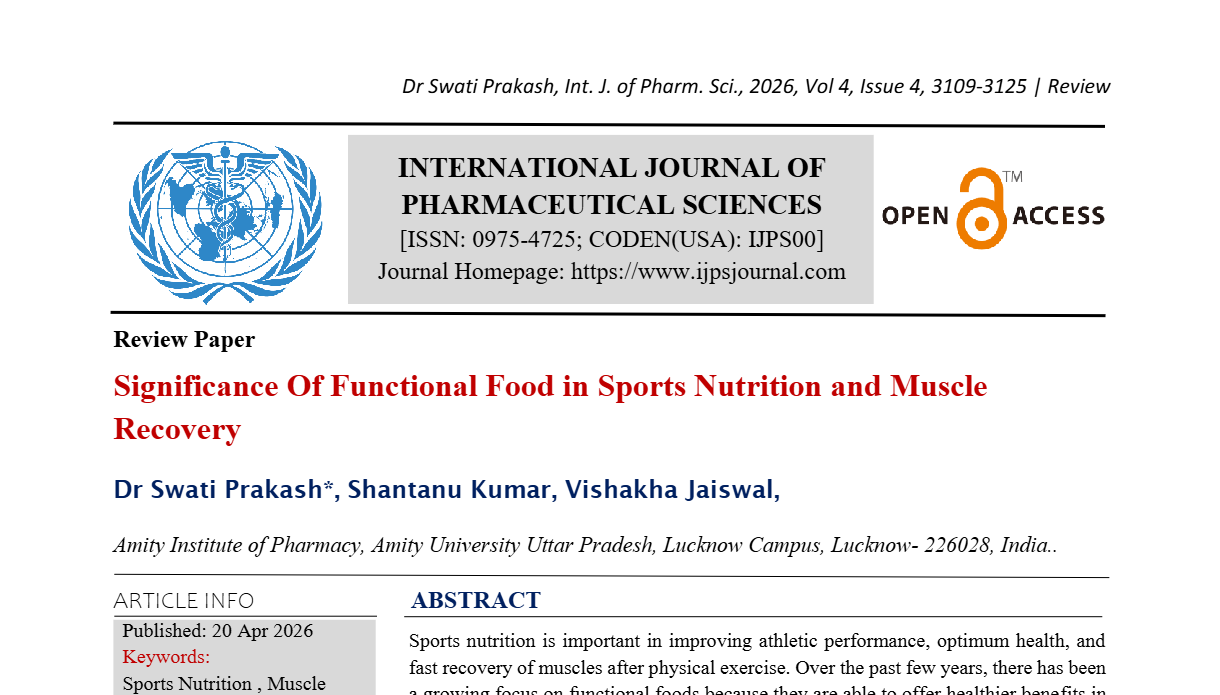 Significance Of Functional Food in Sports Nutrition and Muscle Recovery