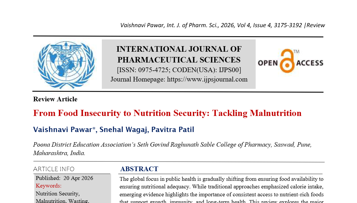 From Food Insecurity to Nutrition Security: Tackling Malnutrition