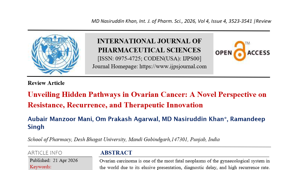 Unveiling Hidden Pathways in Ovarian Cancer: A Novel Perspective on Resistance, Recurrence, and Therapeutic Innovation