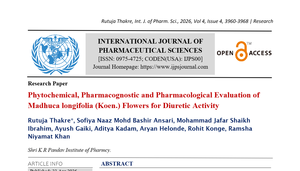 Phytochemical, Pharmacognostic and Pharmacological Evaluation of Madhuca longifolia (Koen.) Flowers for DiureticActivity