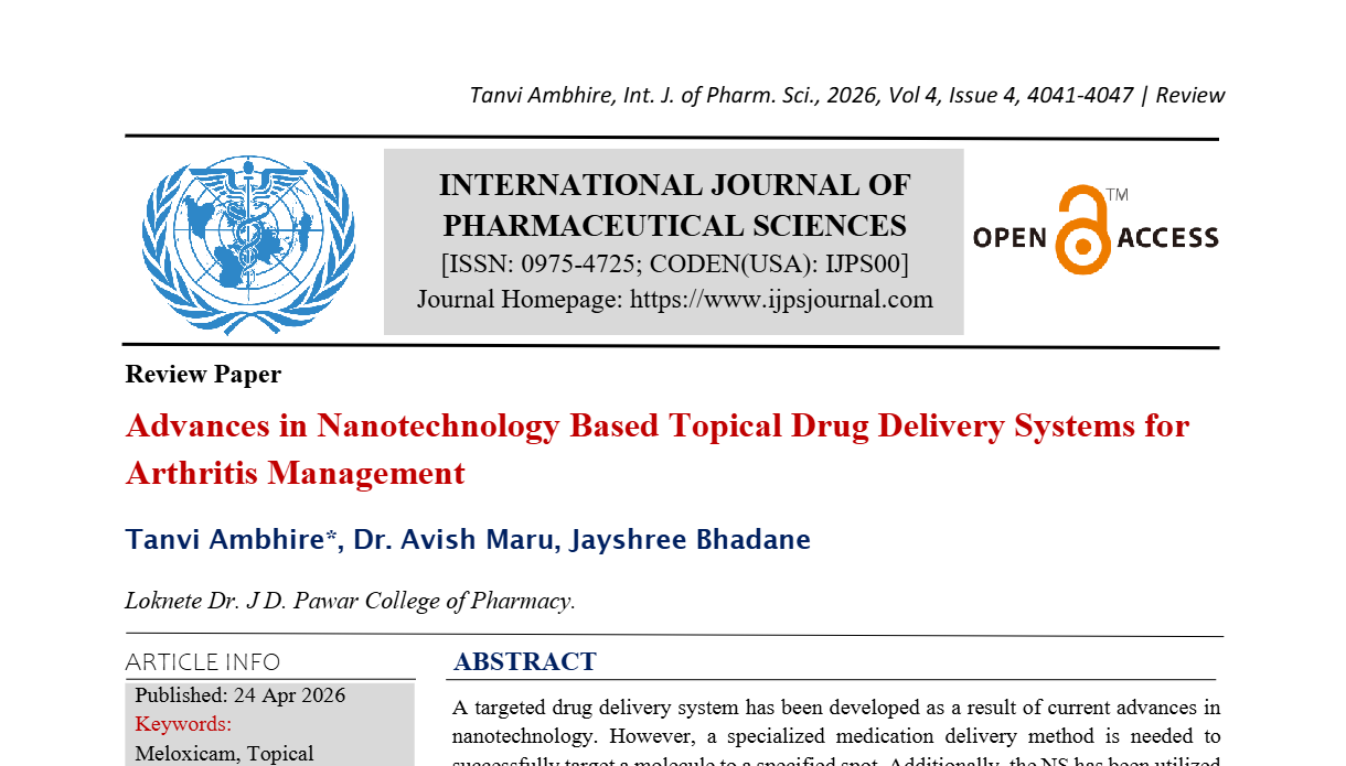 Advances in Nanotechnology Based Topical Drug Delivery Systems for Arthritis Management 