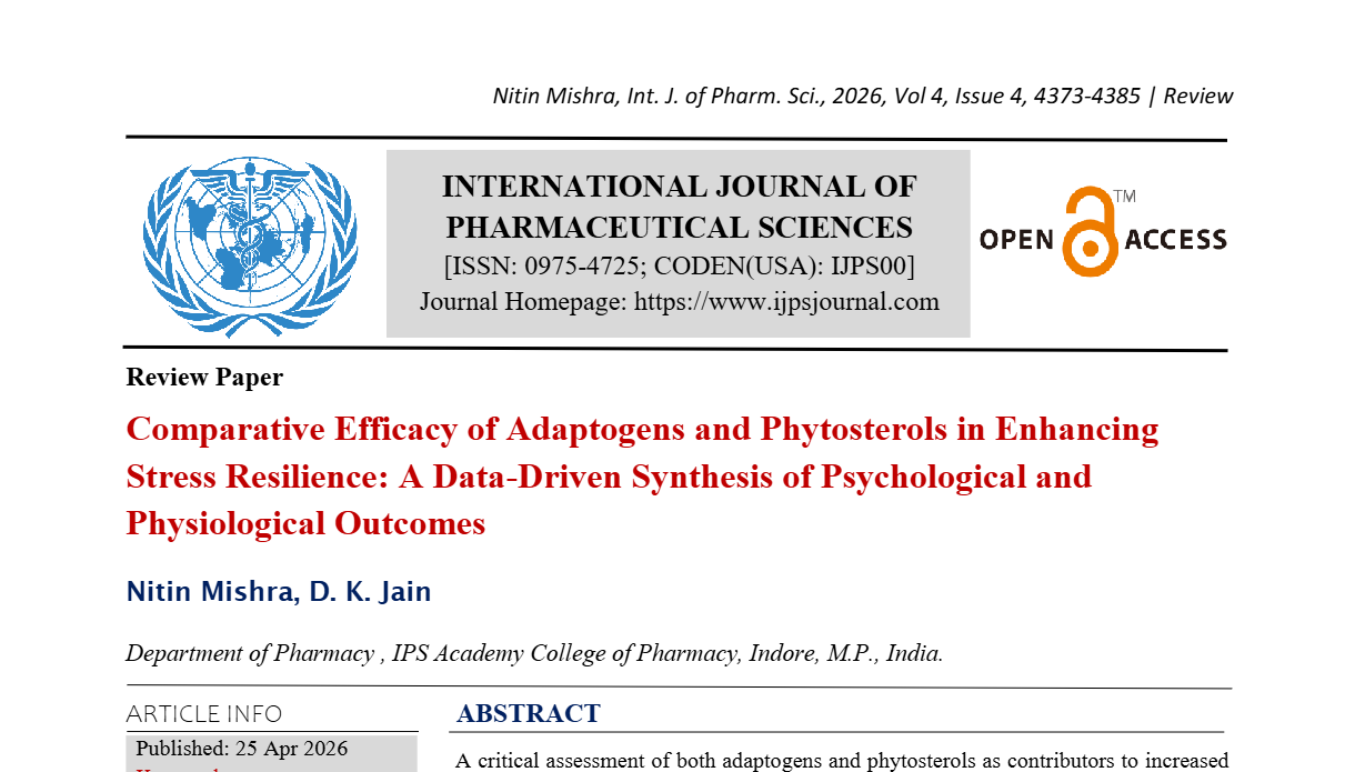 Comparative Efficacy of Adaptogens and Phytosterols in Enhancing Stress Resilience: A Data-Driven Synthesis of Psychological and Physiological Outcomes
