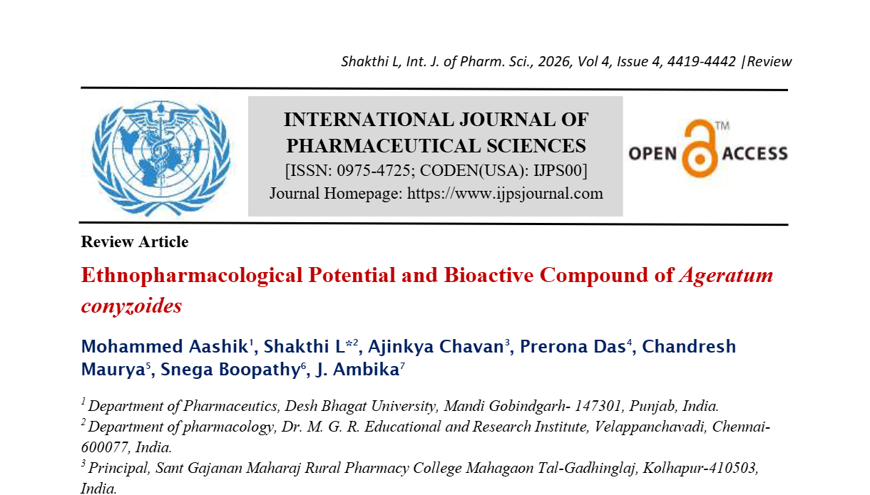 Ethnopharmacological Potential and Bioactive Compound of Ageratum conyzoides
