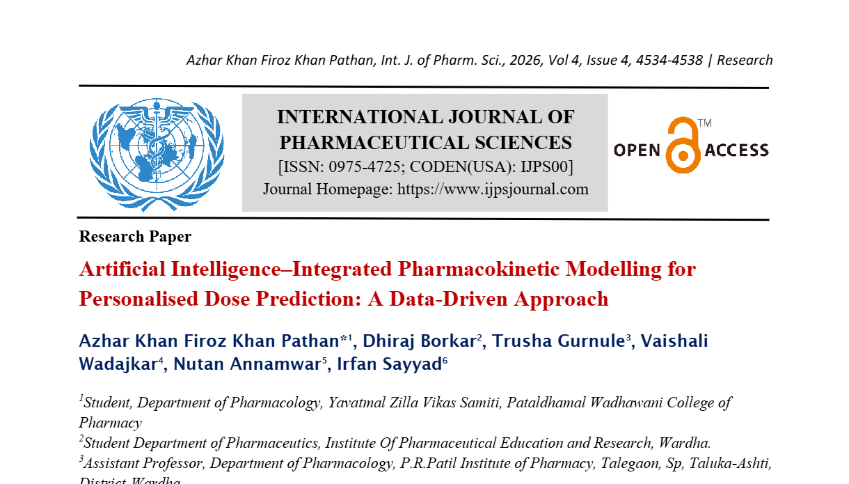 Artificial Intelligence–Integrated Pharmacokinetic Modelling for Personalised Dose Prediction: A Data-Driven Approach