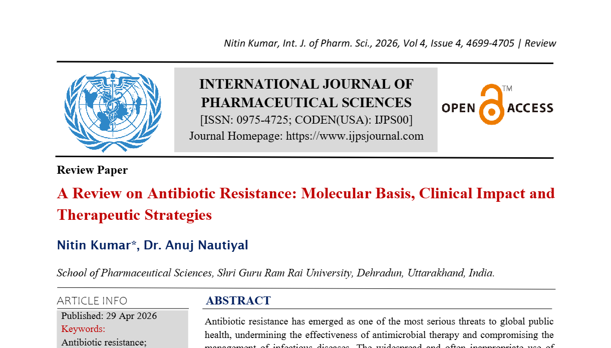 A Review on Antibiotic Resistance: Molecular Basis, Clinical Impact and Therapeutic Strategies