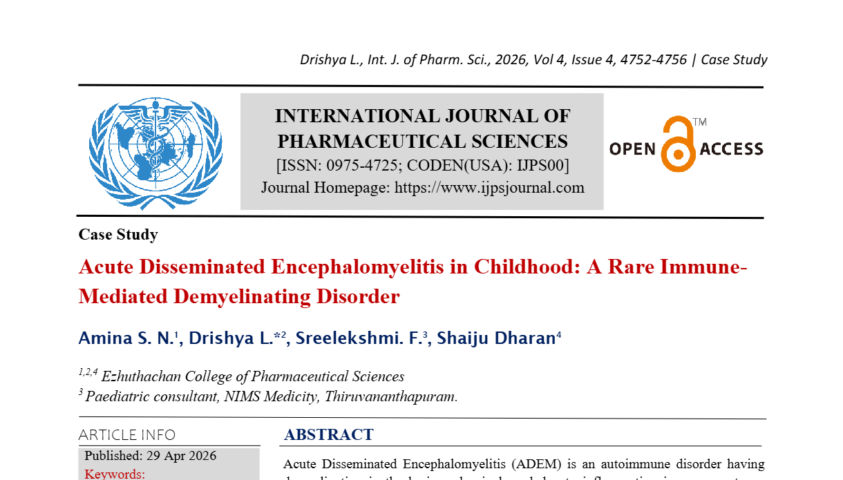 Acute Disseminated Encephalomyelitis in Childhood: A Rare Immune-Mediated Demyelinating Disorder