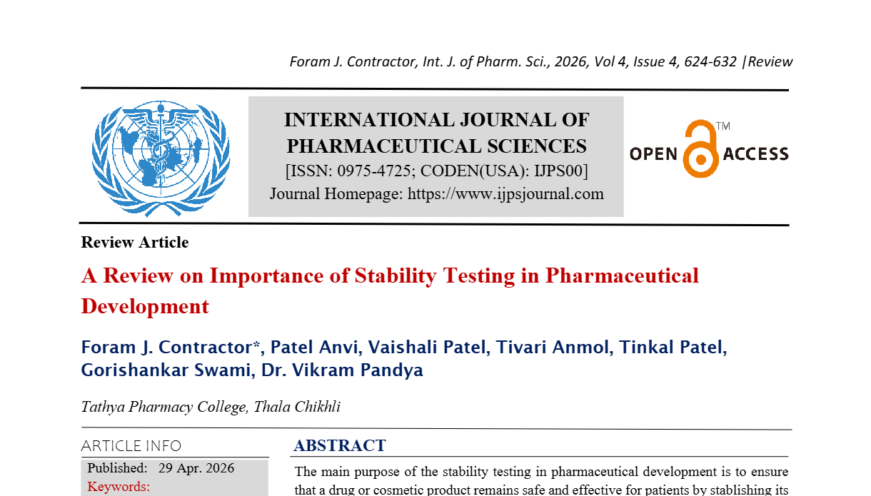 A Review on Importance of Stability Testing in Pharmaceutical Development
