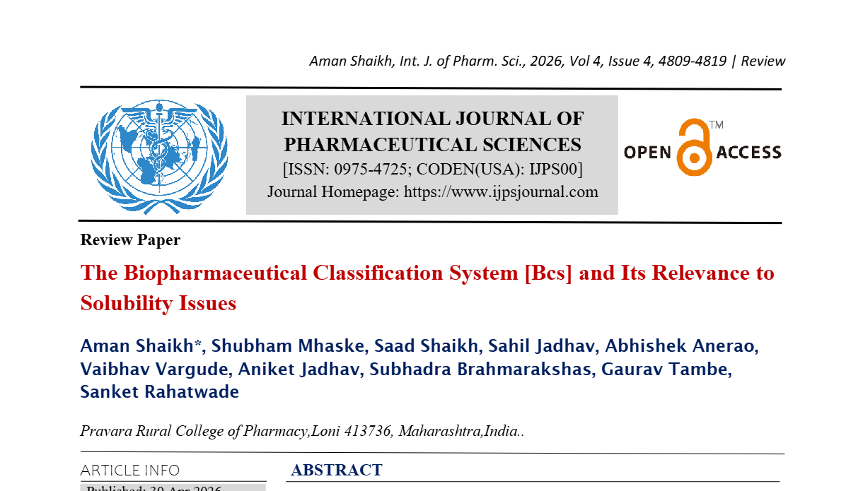 The Biopharmaceutical Classification System BCS and it's relevance to solubility issues.