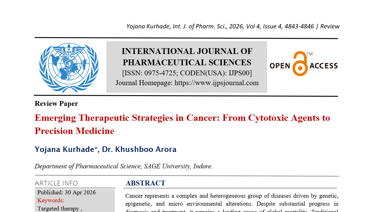 Emerging Therapeutic Strategies in Cancer: From Cytotoxic Agents to Precision Medicine