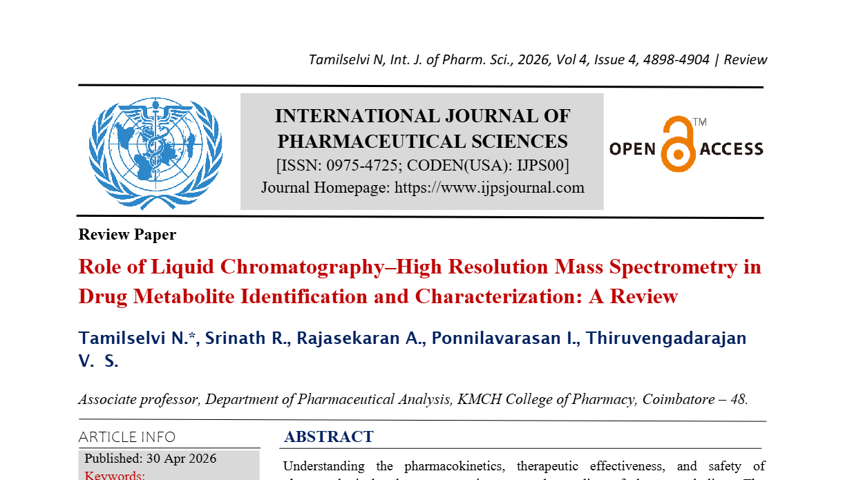 Role of Liquid Chromatography–High Resolution Mass Spectrometry in Drug Metabolite Identification and Characterization: A Review
