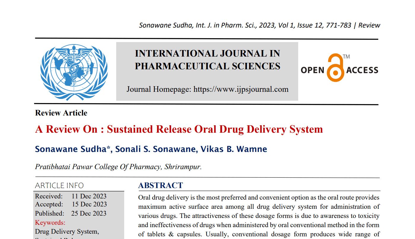 literature review on sustained release drug delivery system